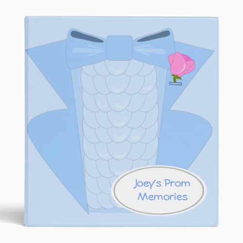 Blue Ruffle Tuxedo Binder