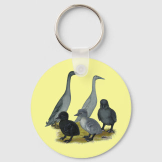 Blue Runner Duck Family Keychain