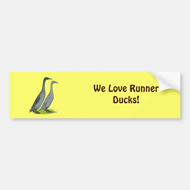 Blue Runner Ducks Bumper Sticker (Front)
