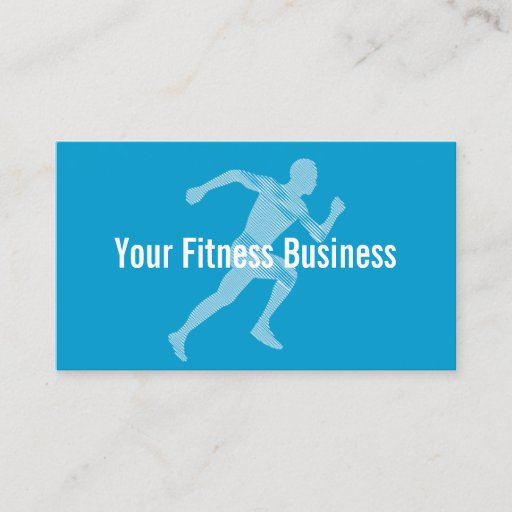 Customizable Blue Runner Fitness/Workout Business Card
