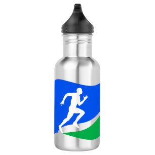 Blue Runner Logo Stainless Steel Water Bottle