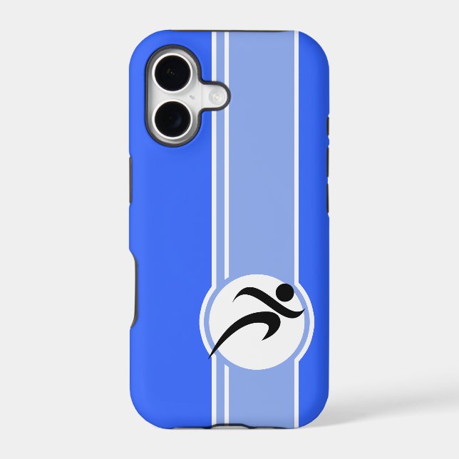 Blue Running Iphone Case (Back)