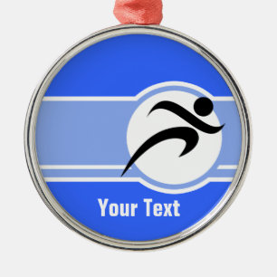 Blue Running Metal Ornament