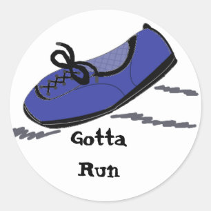 Blue Running Shoe - Gotta Run Classic Round Sticker