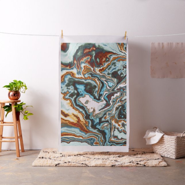 Blue Rust Marble Flow Fabric (In Situ)