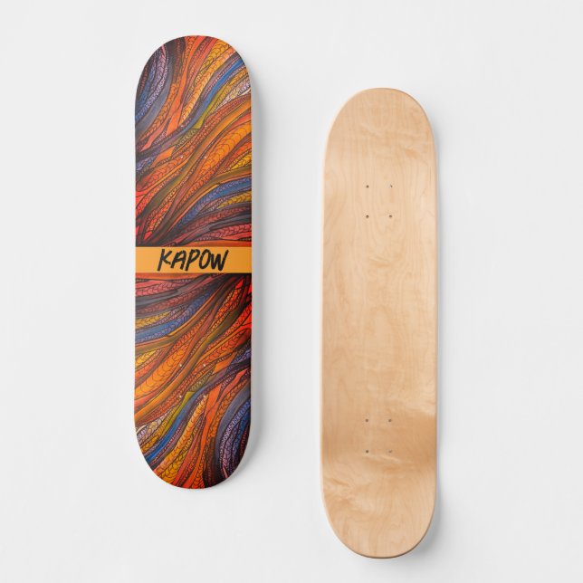 "Blue Rust Strands" on Skateboard (Front)