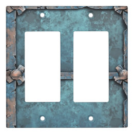 Blue Rusted Aged Industrial Metal  Light Switch Cover
