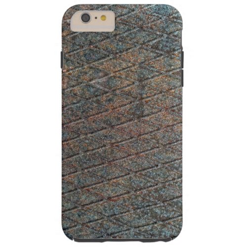 Blue Rusted Diamond Shape Metal Pattern Tough iPhone 6 Plus Case