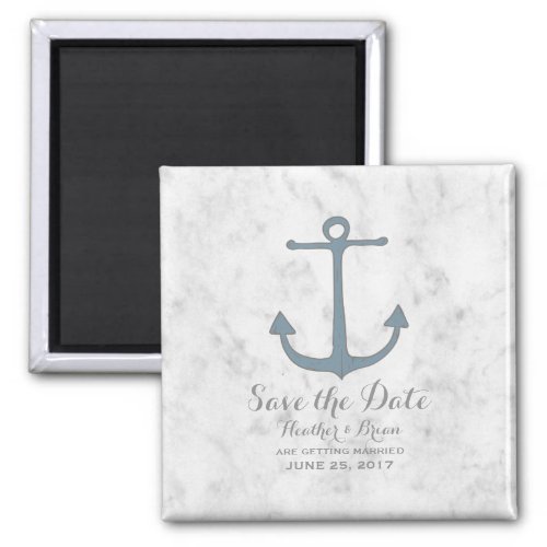 Blue Rustic Anchor Save the Date Magnet