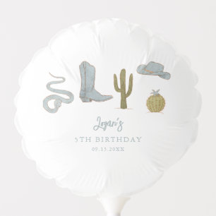 Blue Rustic Cowboy Birthday Party Balloon