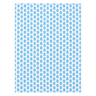 Blue Rustic Floral Easter Egg Linocut Tablecloth