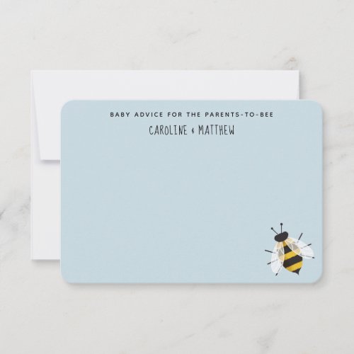 Blue Rustic Mama to Bee Baby Shower Advice Card