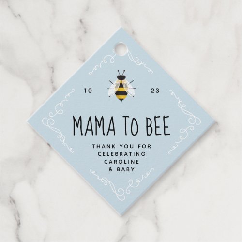 Blue Rustic Mama to Bee Baby Shower Favor Tags