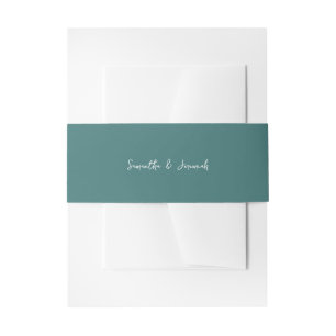 Blue Rustic Mountain Wedding Invitation Belly Band