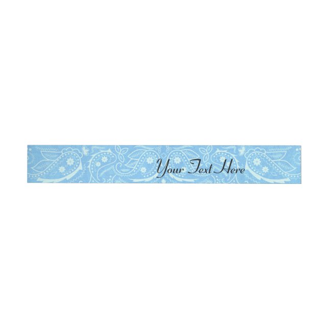 Blue Rustic Paisley Country Western Invitation Wrap Around Address Label (Individual)