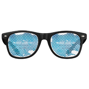 Blue rustic watercolor jeans texture add name titl retro sunglasses
