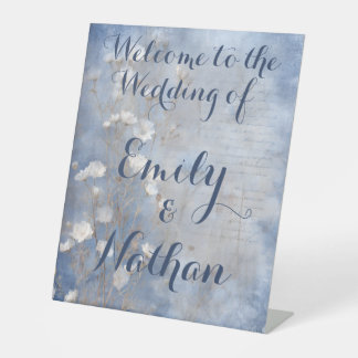 Blue rustic Welcome table sign
