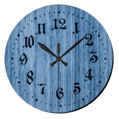 Blue Rustic Wooden Clock