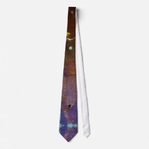 Blue rusty grunge style neck tie