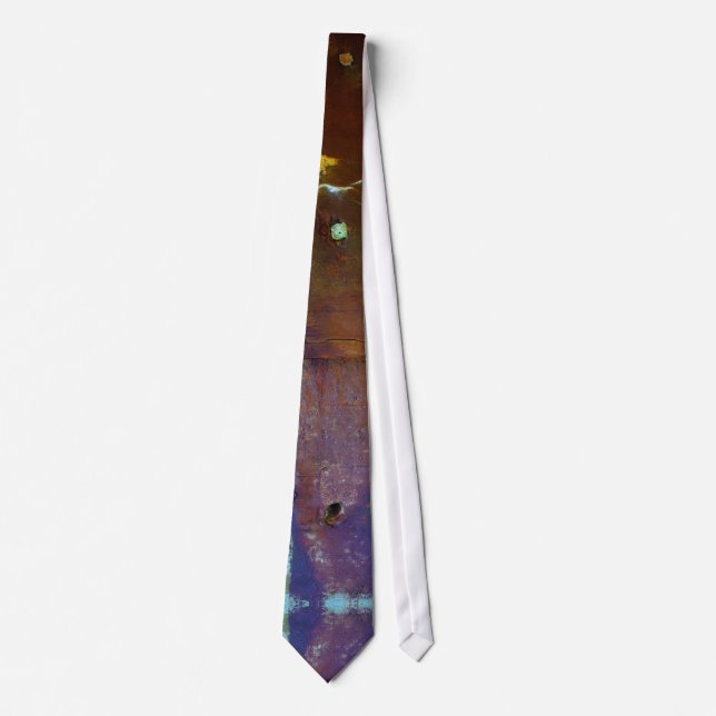 Blue rusty grunge style neck tie (Front)