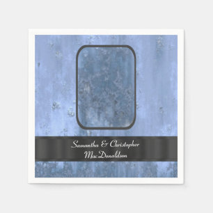 Blue rusty metal pattern napkins