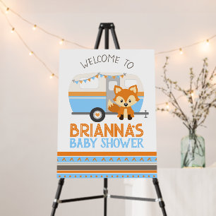 Blue RV Camper Baby Shower Foam Welcome Sign