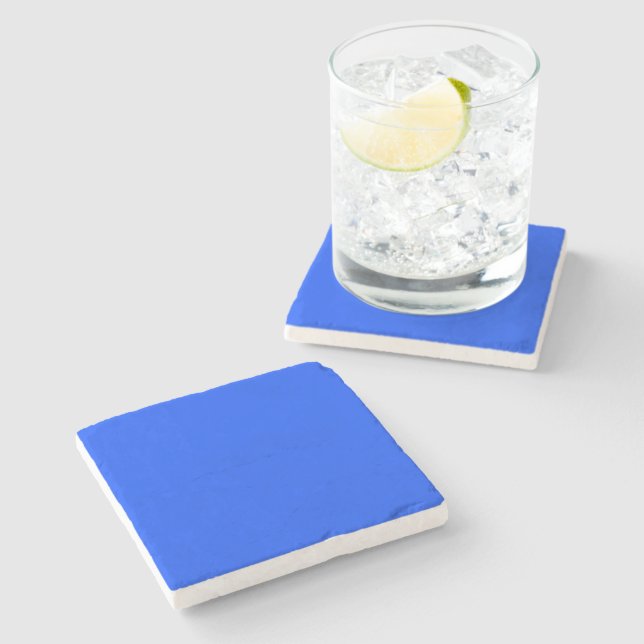 Blue (RYB) (solid color) Stone Coaster (Side)