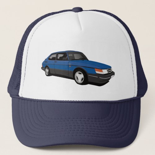 Blue Saab 900 Turbo Coup Trucker Hat