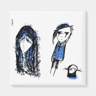 Blue sad people magnet