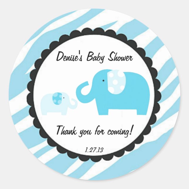 Blue Safari Elephant Sticker (Front)