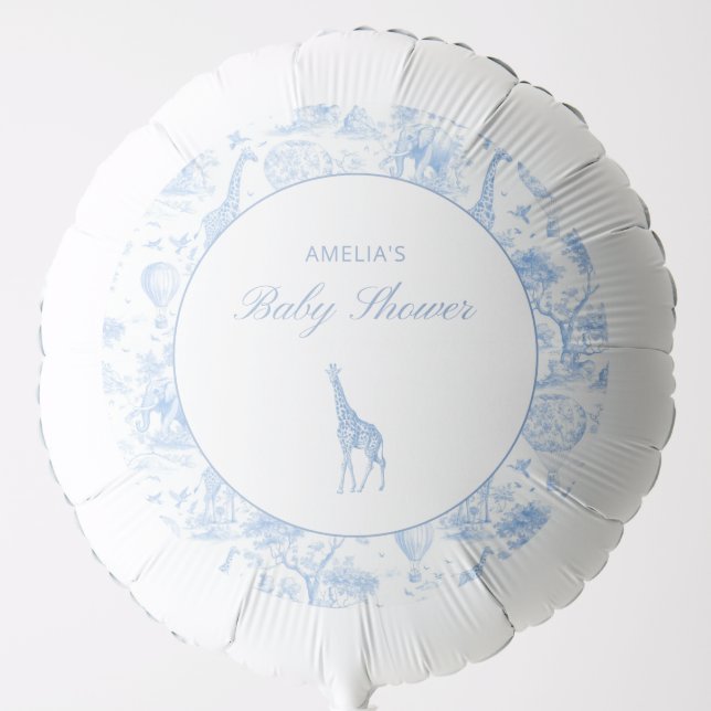 Blue Safari Toile de Jouy Balloon (Front)