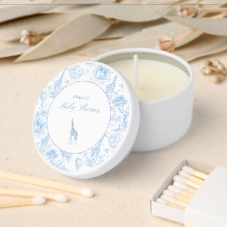 Blue Safari Toile de Jouy Mini Candle Favors