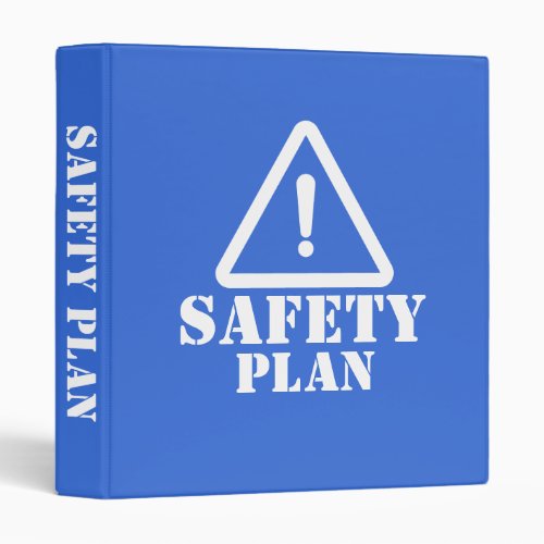 Blue Safety Plan 3 Ring Binder