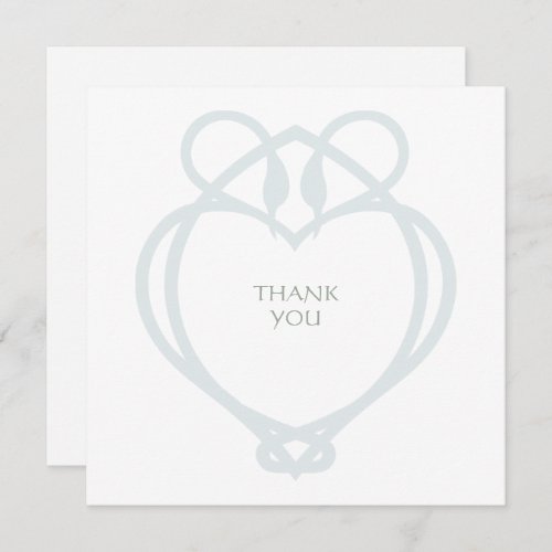 Blue  Sage Celtic Irish Swan Love Knot Wedding Thank You Card