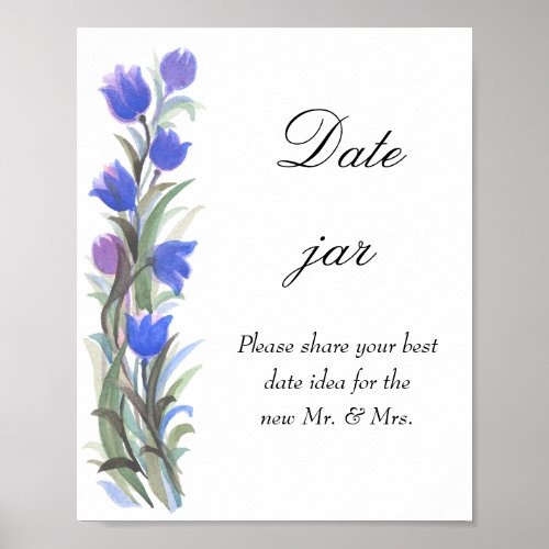 Blue sage green date jar bridal shower    poster