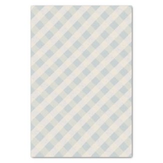 Blue Sage, Sage, Cream Check Tissue Paper