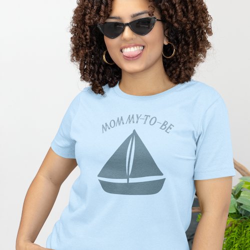 Blue Sailboat Custom Text Graphic T_Shirt
