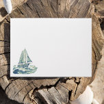 Blue Sailboat Envelope<br><div class="desc">A beautiful blue sailboat crossing the ocean waves features on the envelope. Personalize with your personal message or return address to create bespoke stationery.</div>