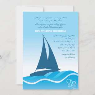 Blue Sailboat Invitation
