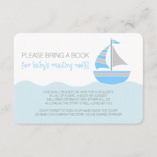 Blue Sailboat Nautical Boy Baby Shower Enclosure Invitation