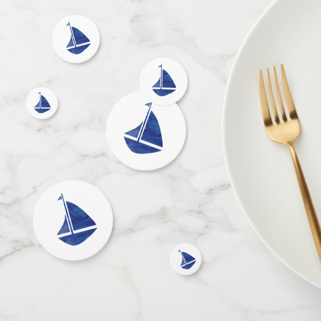Blue Sailboat Nautical Painting Party Confetti (Group)