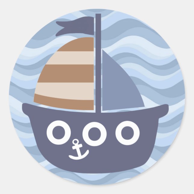 Blue sailboat sticker (Front)