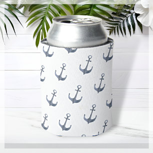 Blue Sailing Theme Anchor Can Cooler