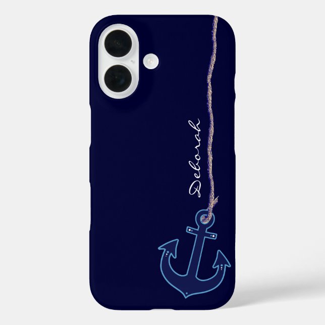 blue sailor anchor personalized Case-Mate iPhone case (Back)