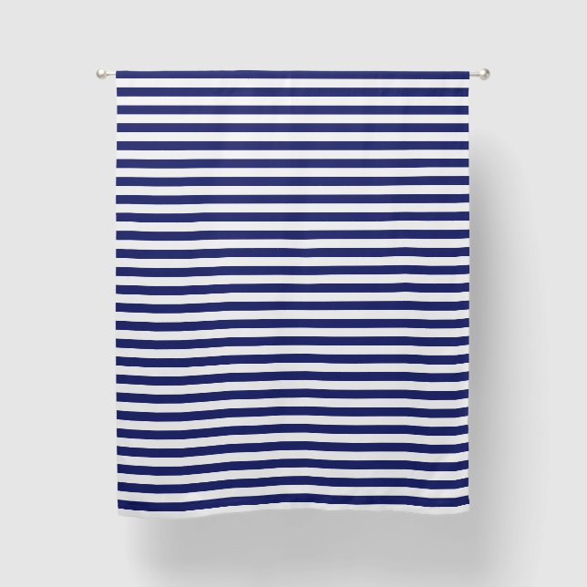 Blue Sailor Stripe Blackout Curtains (Front)