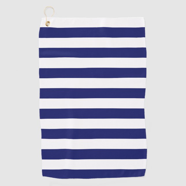 Blue Sailor Stripe Golf Towel (Front)