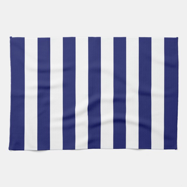 Blue Sailor Stripe (large scale) Kitchen Towel (Horizontal)