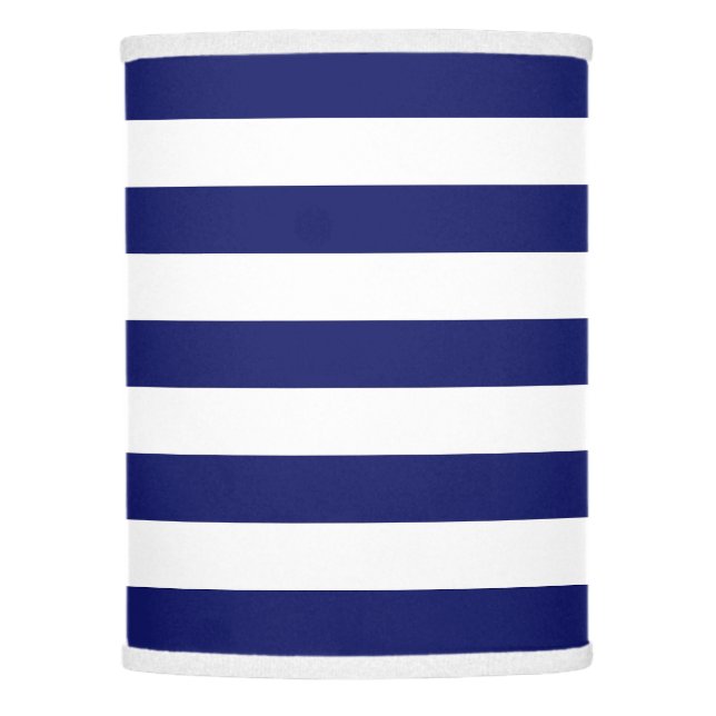 Blue Sailor Stripe (large scale) Lamp Shade (Front)