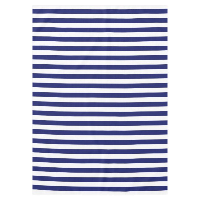 Blue Sailor Stripe (large scale) Tablecloth (Front)