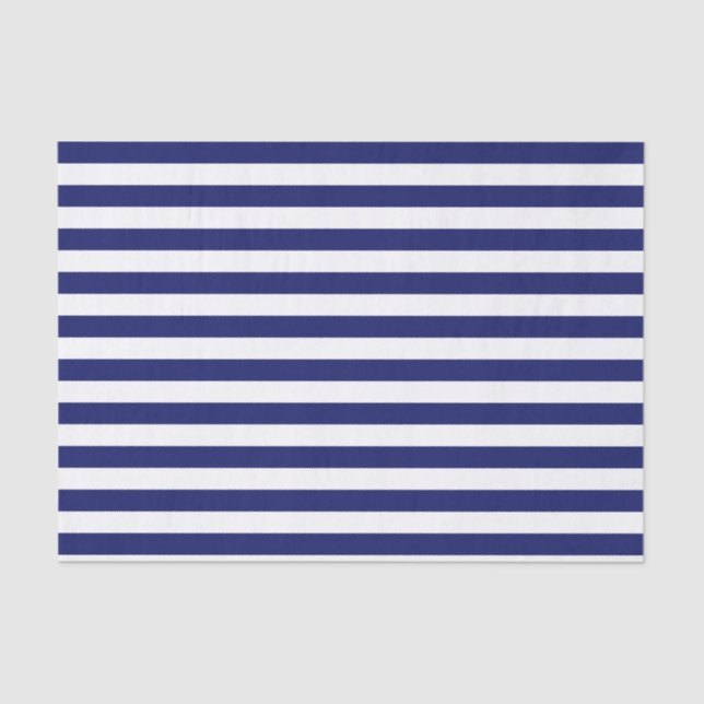 Blue Sailor Stripe (large scale) Tissue Paper (Front)